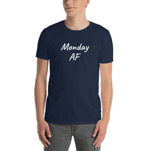 Monday AF Unisex T-shirt for the Snarky Boss in you. Navy tee.